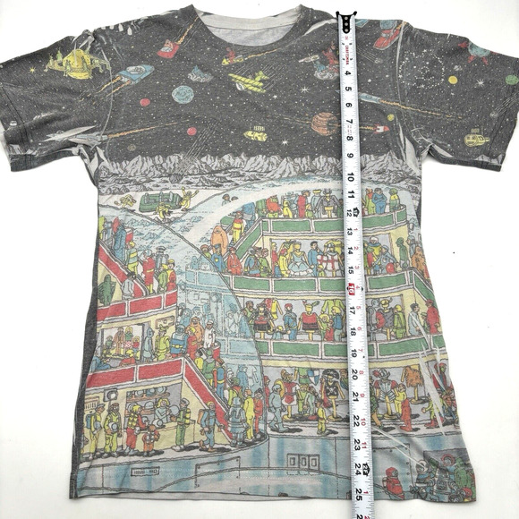 Vintage 90s Where's Waldo? Outer Space Short Sleeve T-shirt Unisex Small - Picture 7 of 10